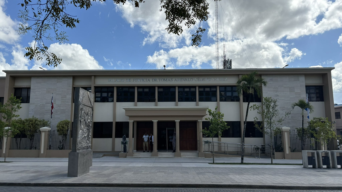 Courthouse exterior in Higuey, Dominican Republic.