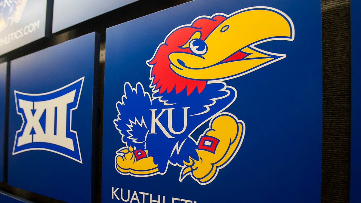 The logo of the Kansas Jayhawks brand 