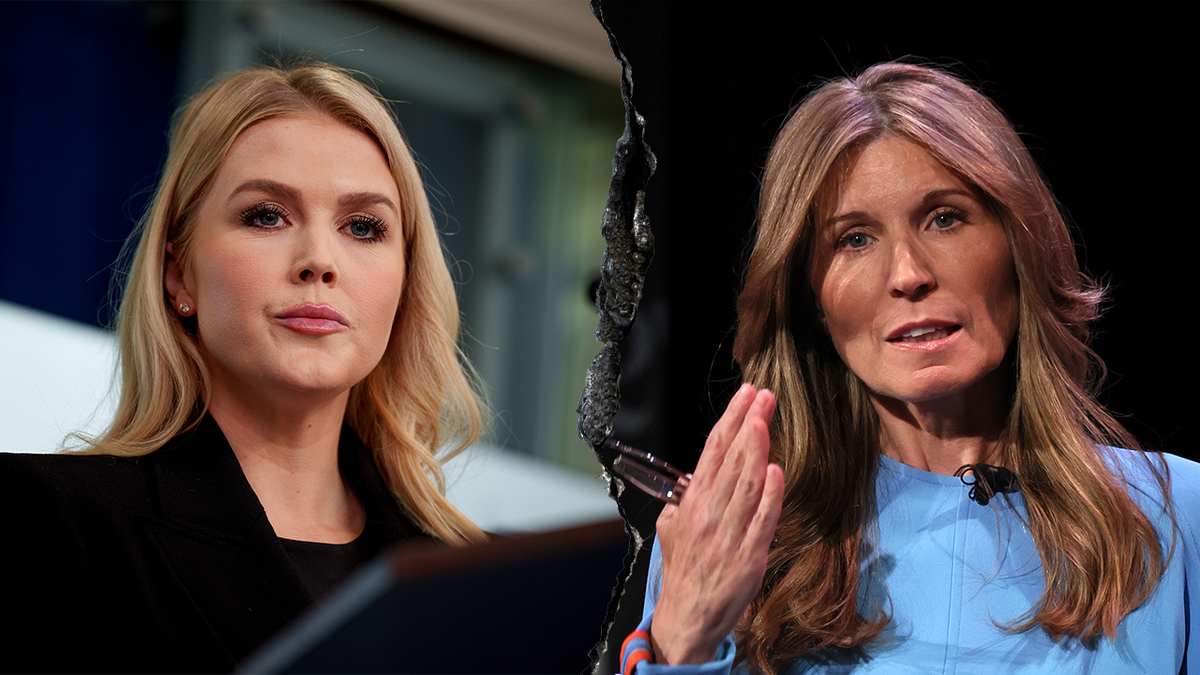 Karoline Leavitt and Nicolle Wallace slit