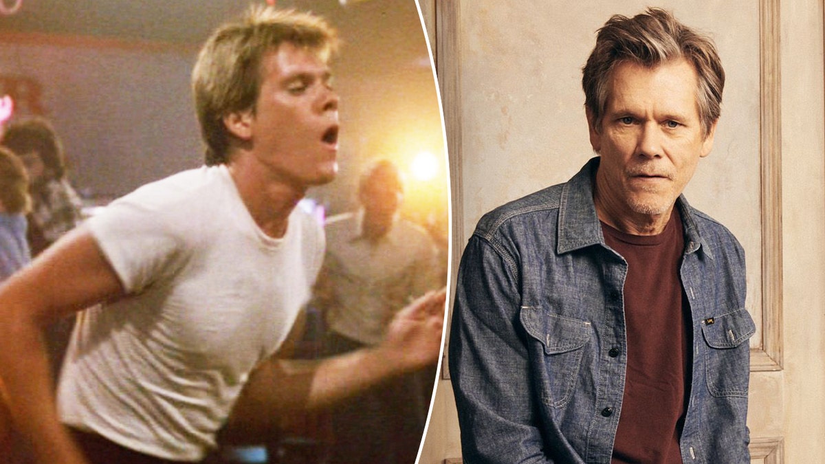 Kevin Bacon then and now divided.