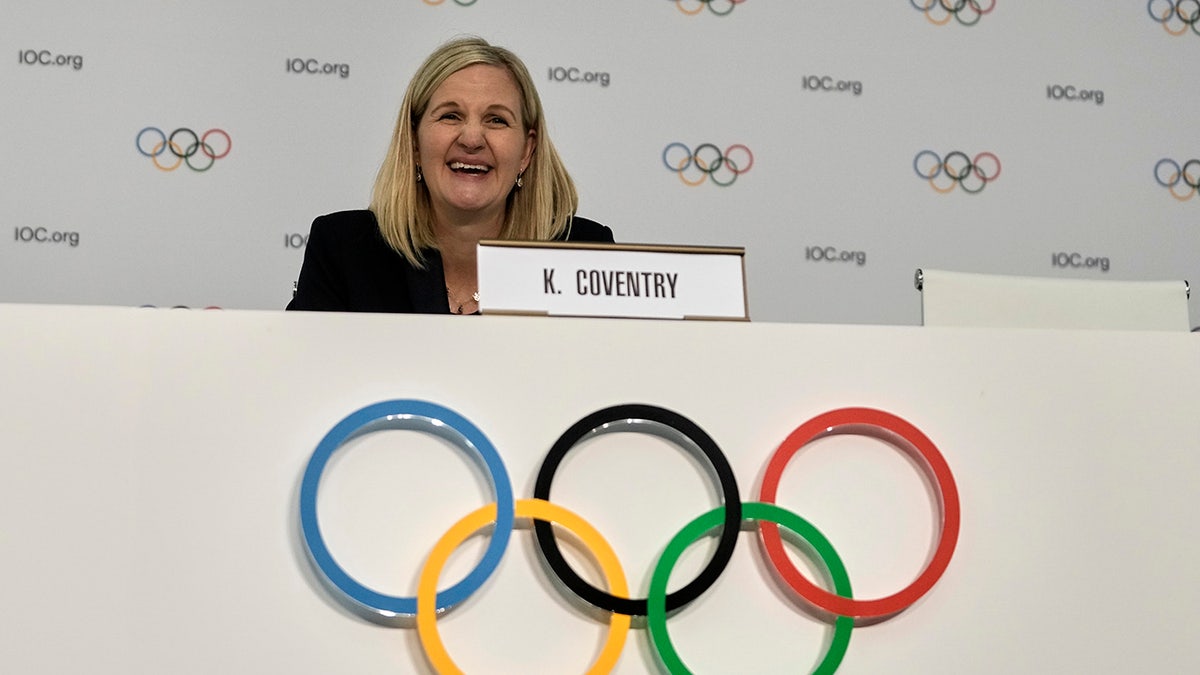 Kirsty Coventry laughs