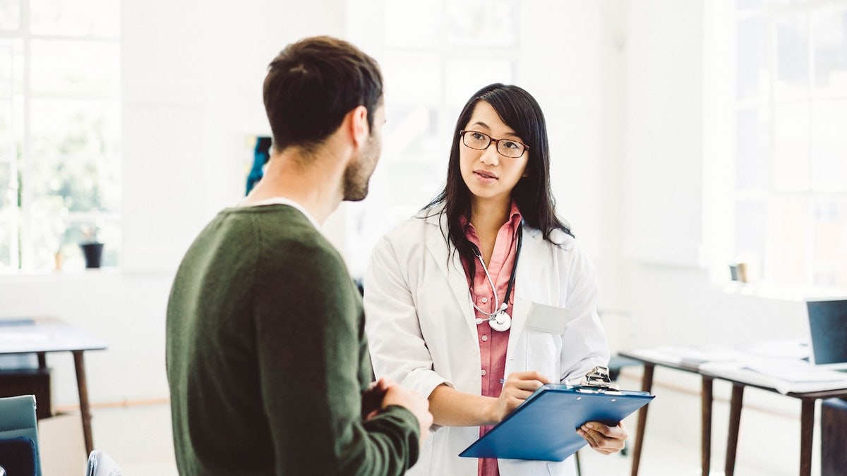 Man at doctor