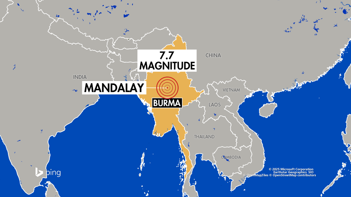 Burma earthquake map
