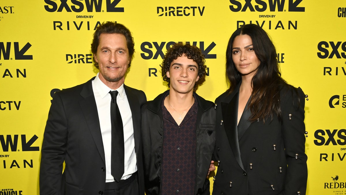 Matthew McConaughey, Camila Alves McConaughey and their son at SXSW