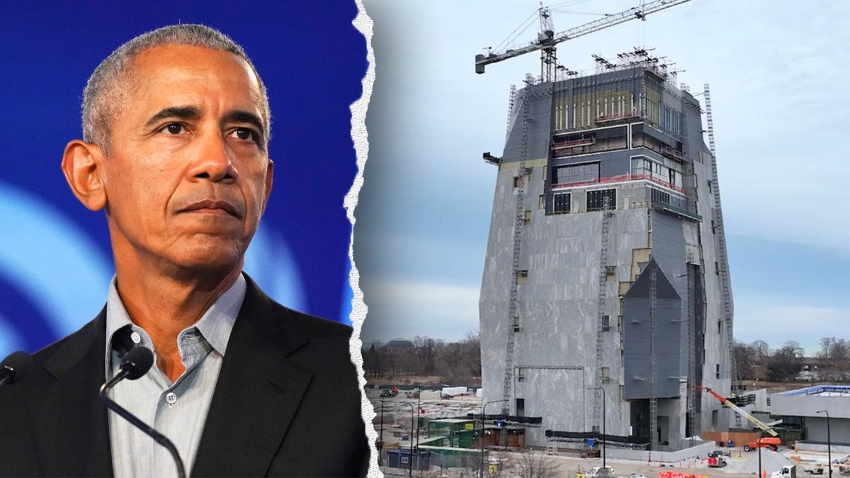 Former President Obama and Obama Center construction