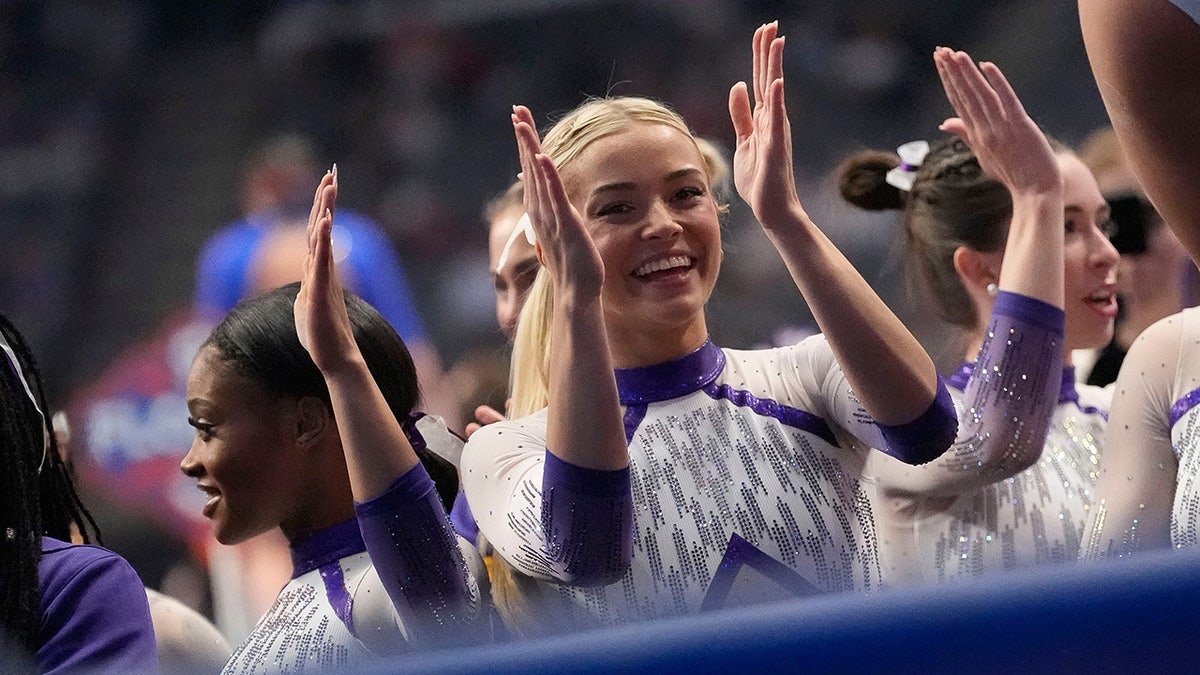 Olivia Dunne celebrates