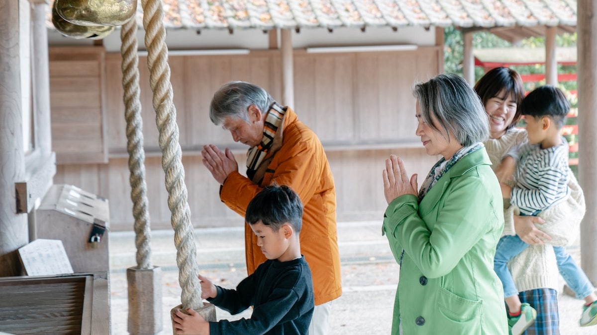 Older people praying