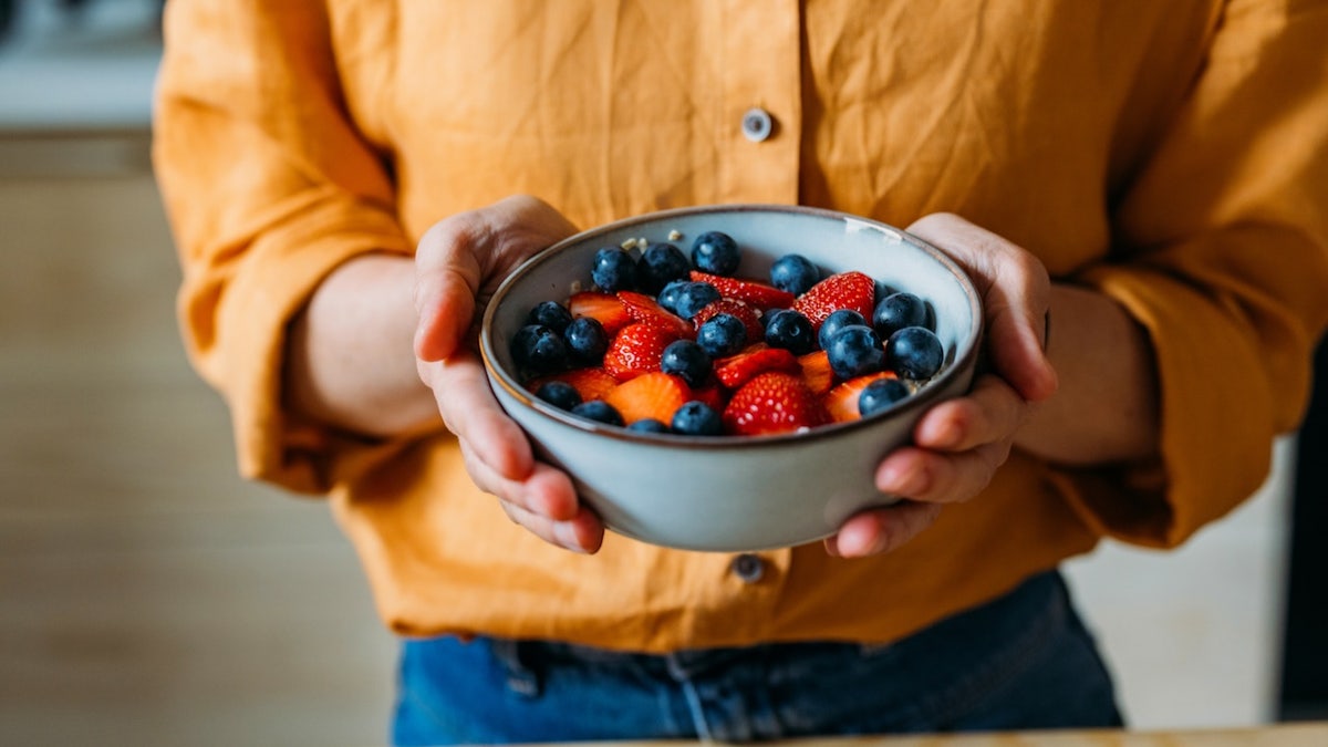 Woman holding berries