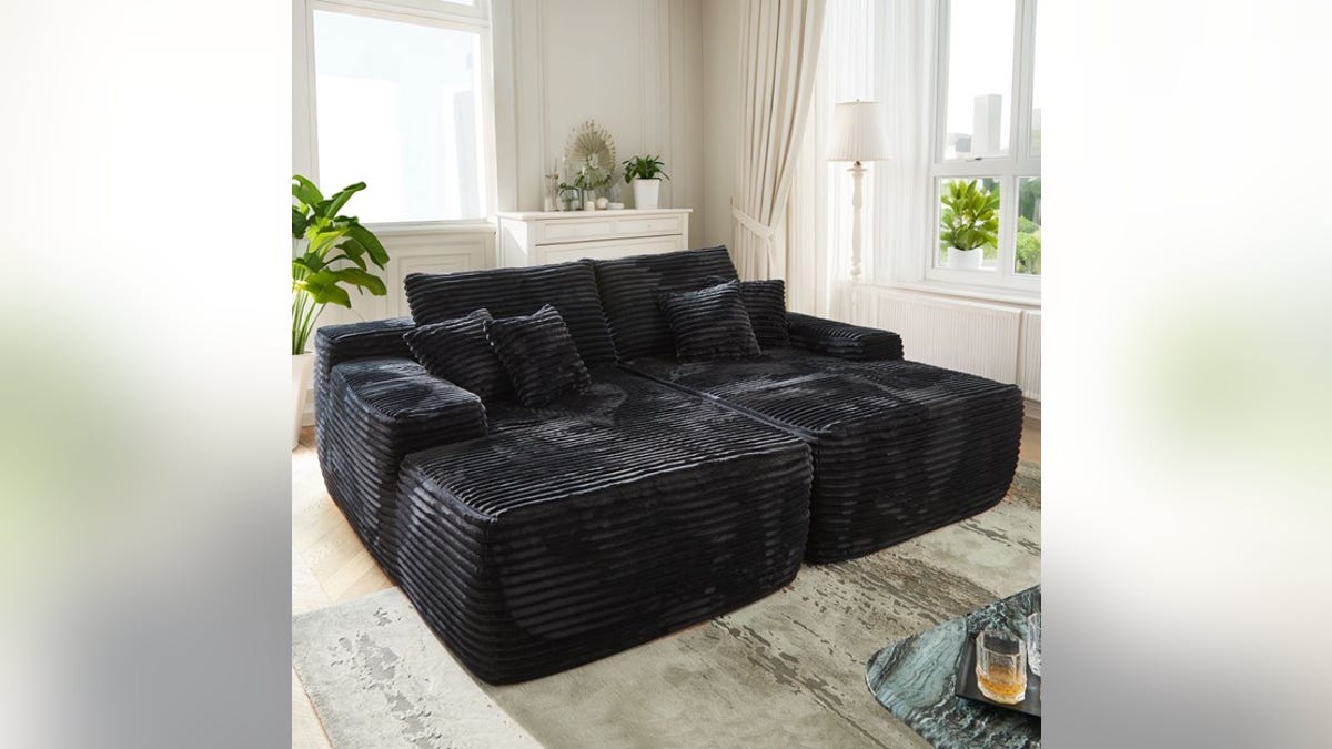 Relax on this stylish, plush couch.?