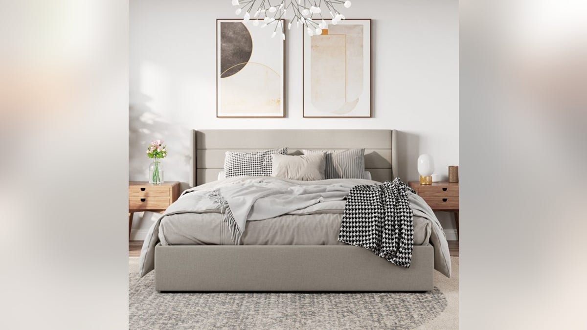 A bed made with added storage.
