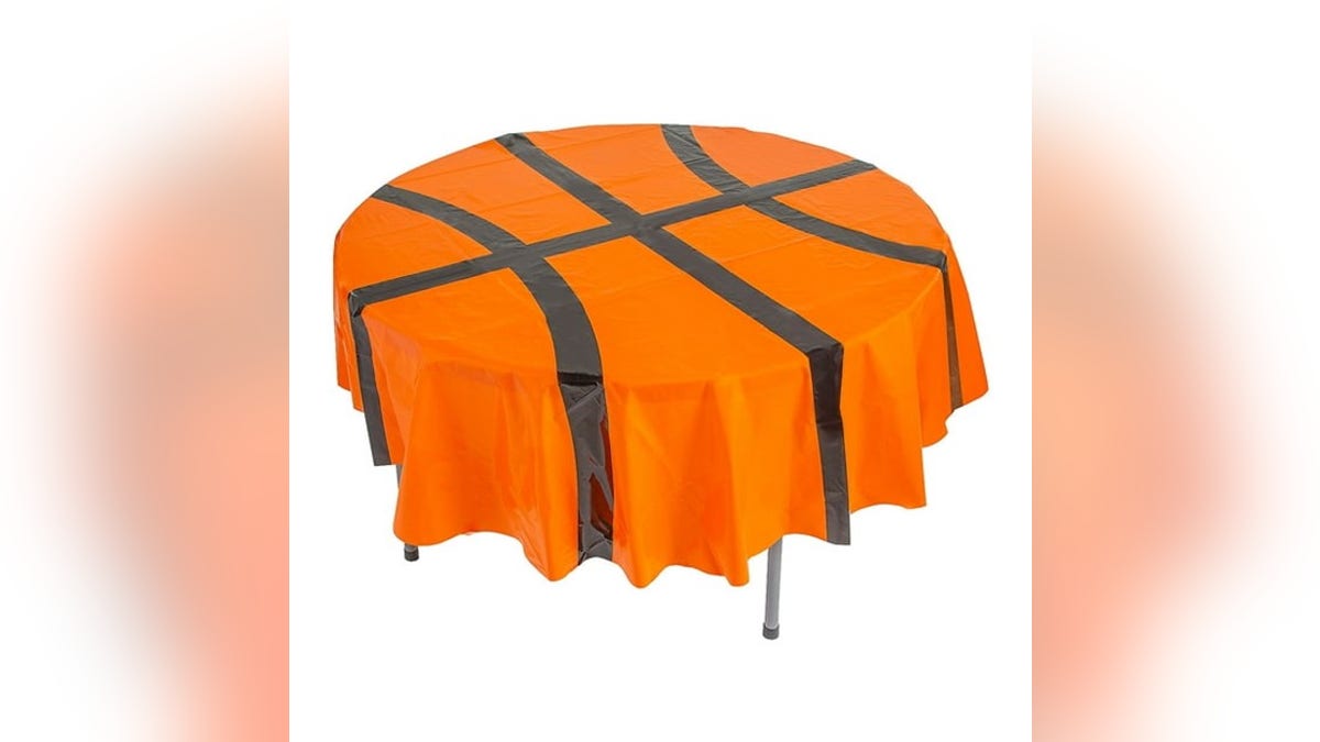 Keep your table clean with a basketball-shaped tablecloth. 