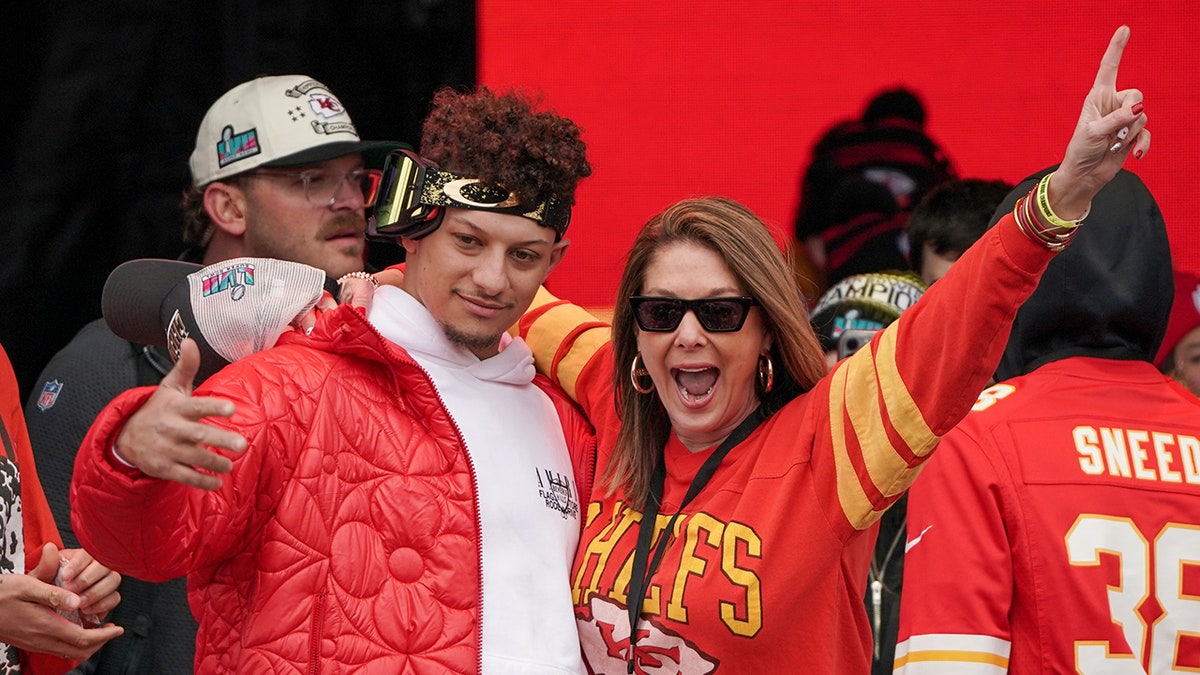 Randi Mahomes celebrates a Super Bowl title