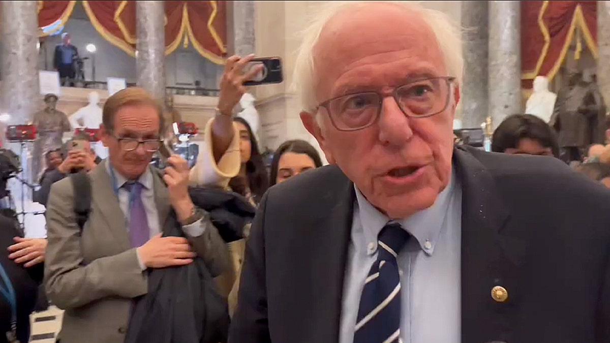 Asked what he thought about the speech, Sen. Bernie Sanders said, "Not much."