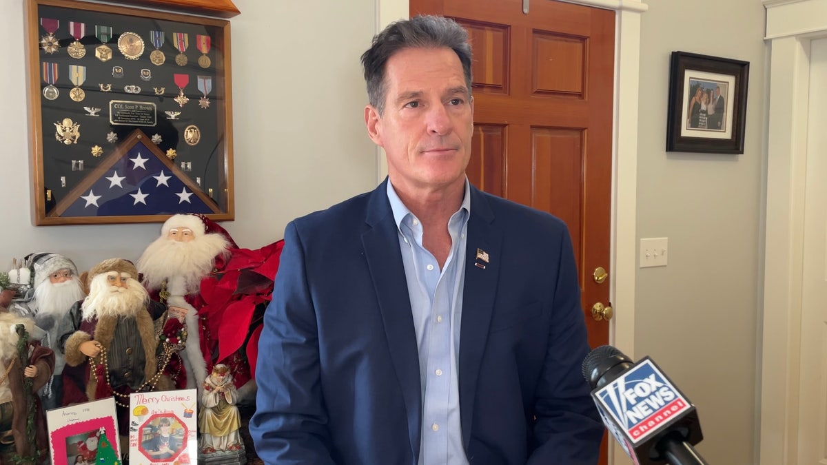 Former Sen. Scott Brown is interviewed by Fox News Digital, on Dec. 24, 2024 in Rye, New Hampshire.