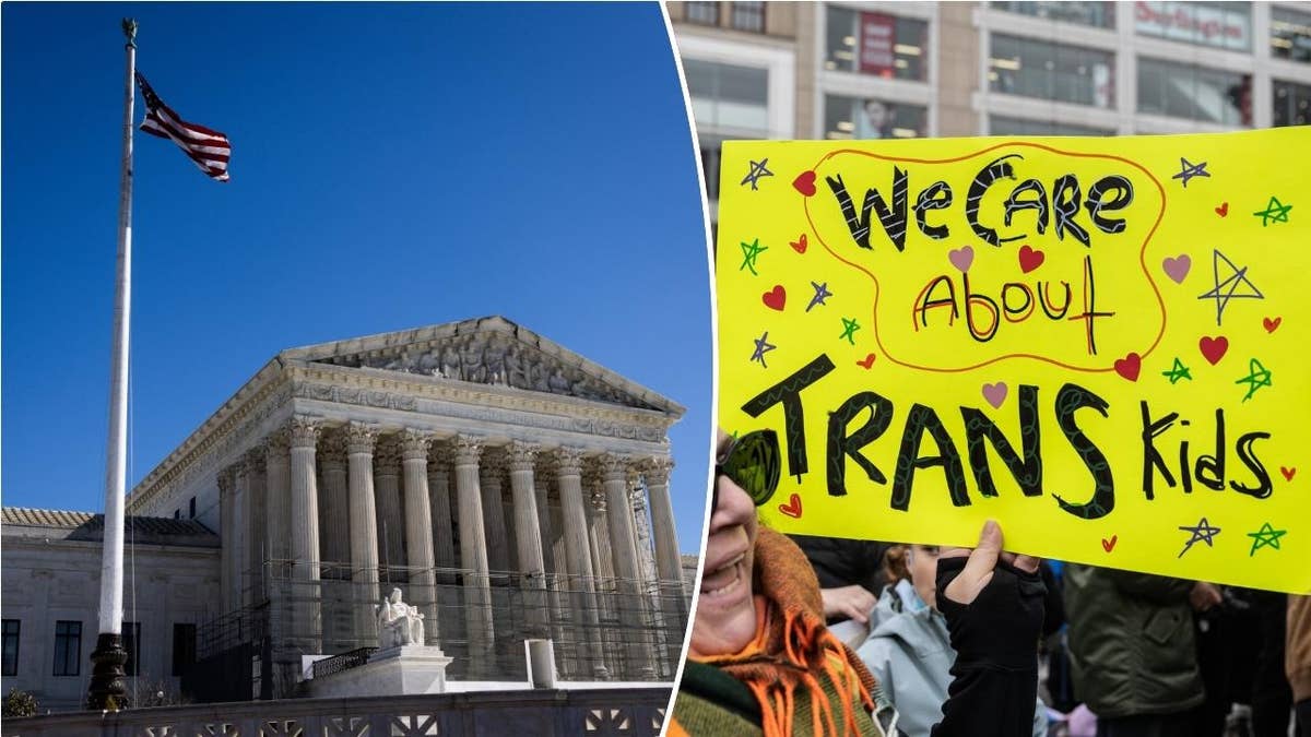 Supremo Tribunal, à esquerda; Trans pró-protesto, certo
