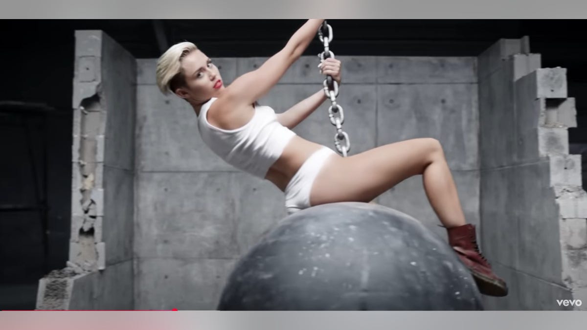 miley cyrus in wrecking ball music video