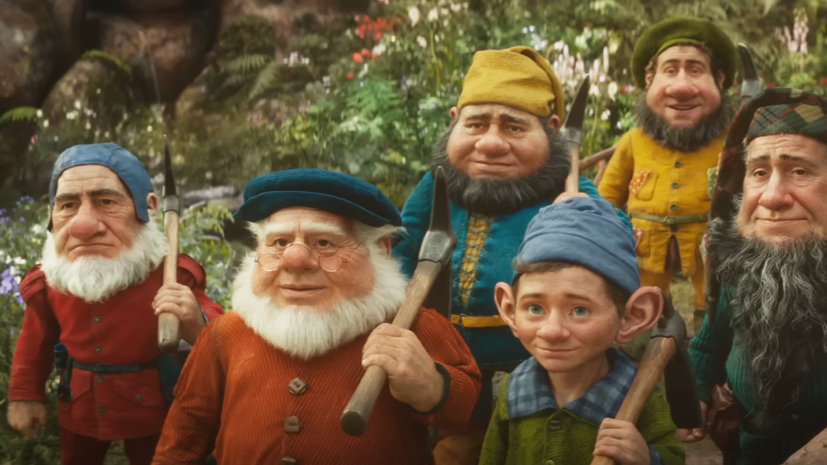 7 dwarfs shown in Disney's live-action remake of "Snow White."