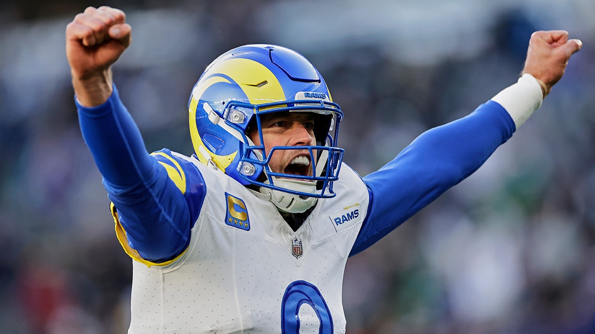 Matthew Stafford celebrates