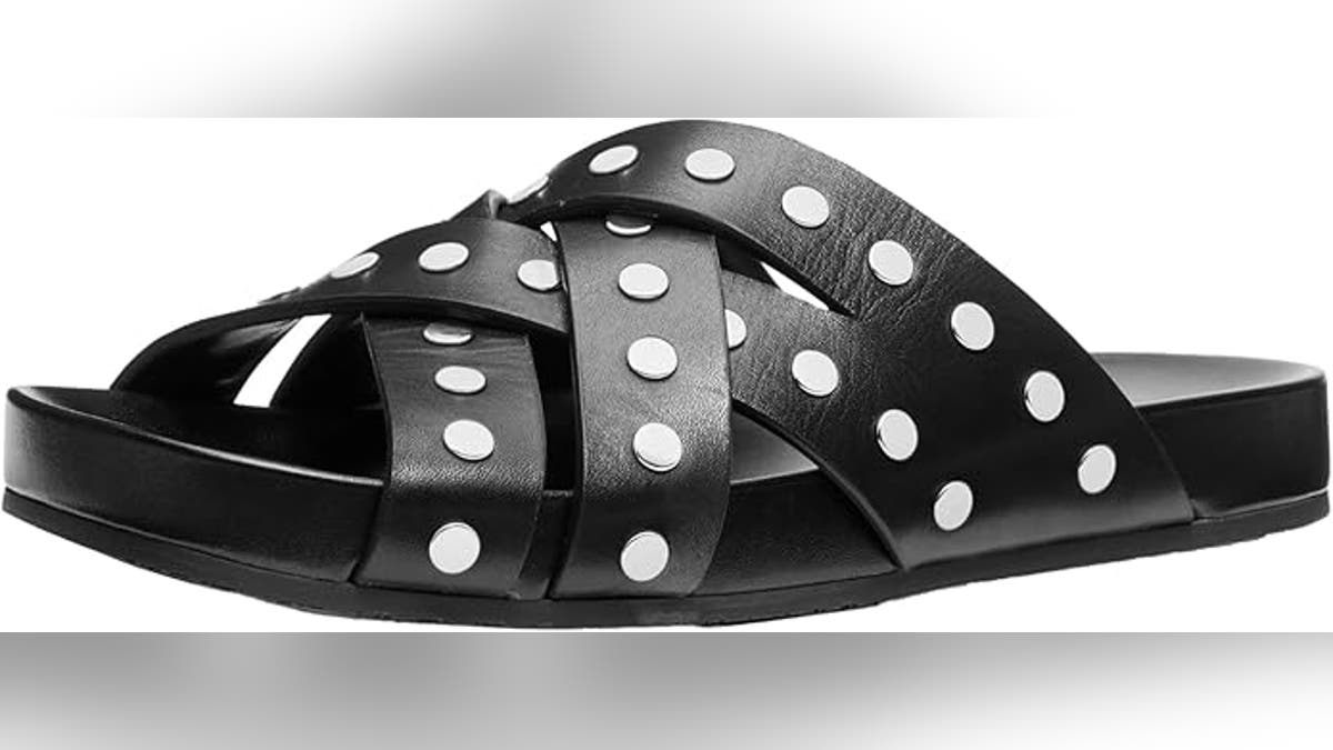 Try studded sandals for an on-trend look this summer.