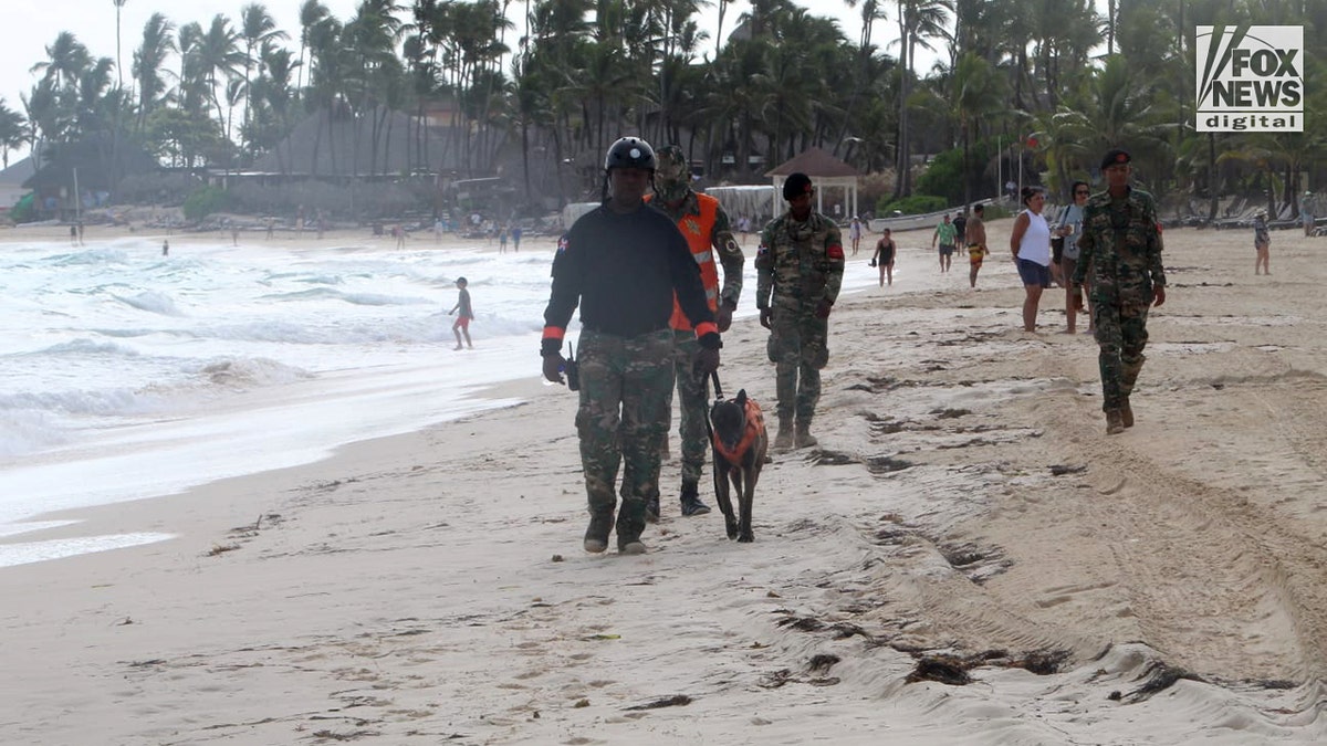 Sudiksha Konanki search equipment on the beaches of Riu Republica Resort in the Dominican Republic