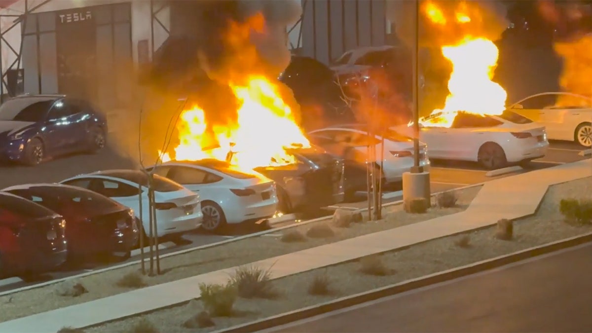 Tesla car caught fire in Las Vegas