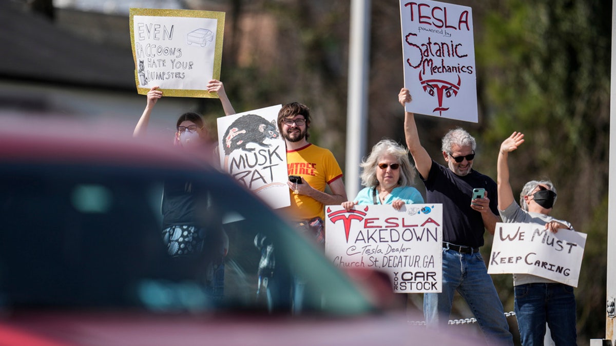 tesla protest in Georgia