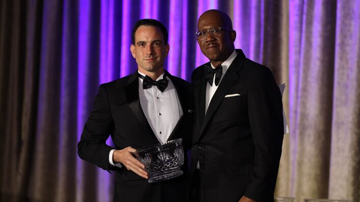 The RTDNA Foundation, the charitable arm of the Radio Television Digital News Association, honored Yingst at a black-tie dinner at the famed Watergate Hotel in Washington, D.C. Each year, the foundation celebrates those who practice, promote and defend journalism with past winners including journalists, members of the U.S. House of Representatives and U.S. Senators. 