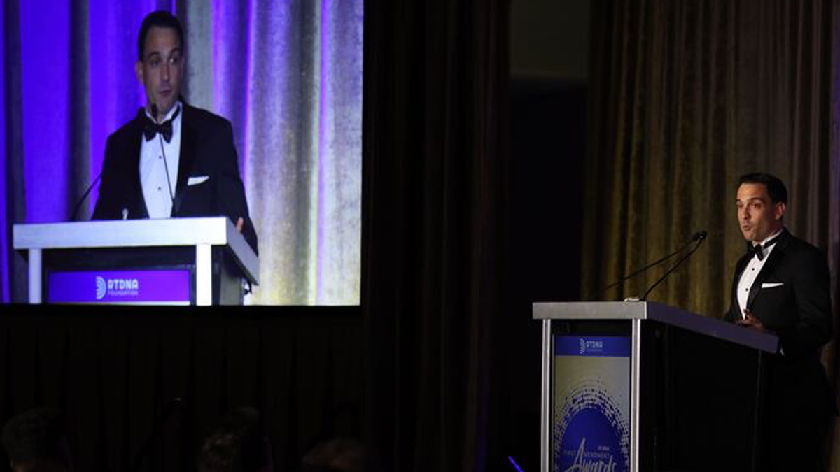 The RTDNA Foundation, the charitable arm of the Radio Television Digital News Association, honored Yingst at a black-tie dinner at the famed Watergate Hotel in Washington, D.C. Each year, the foundation celebrates those who practice, promote and defend journalism with past winners including journalists, members of the U.S. House of Representatives and U.S. Senators. 