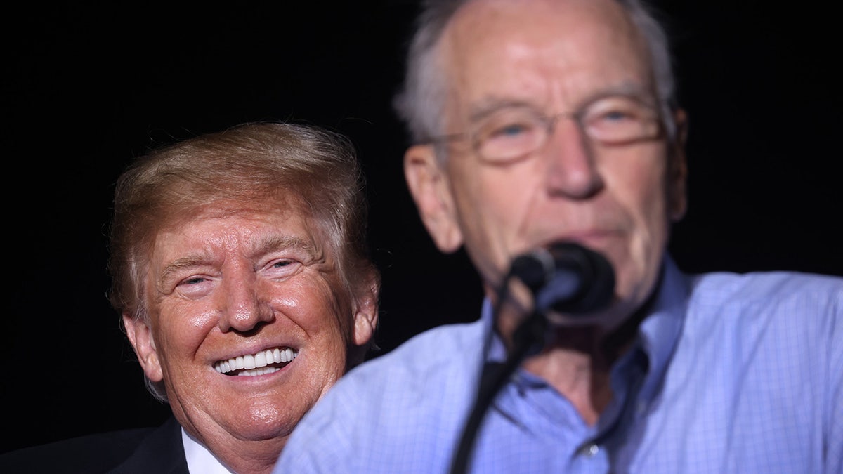 Trump and Grassley at rally in Iowa