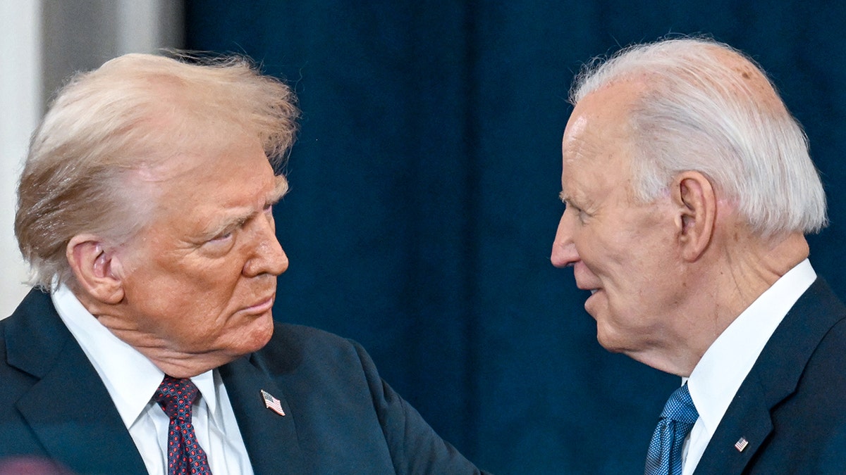 President-elect Donald Trump and President Joe Biden at Trump's 2025 inauguration ceremony