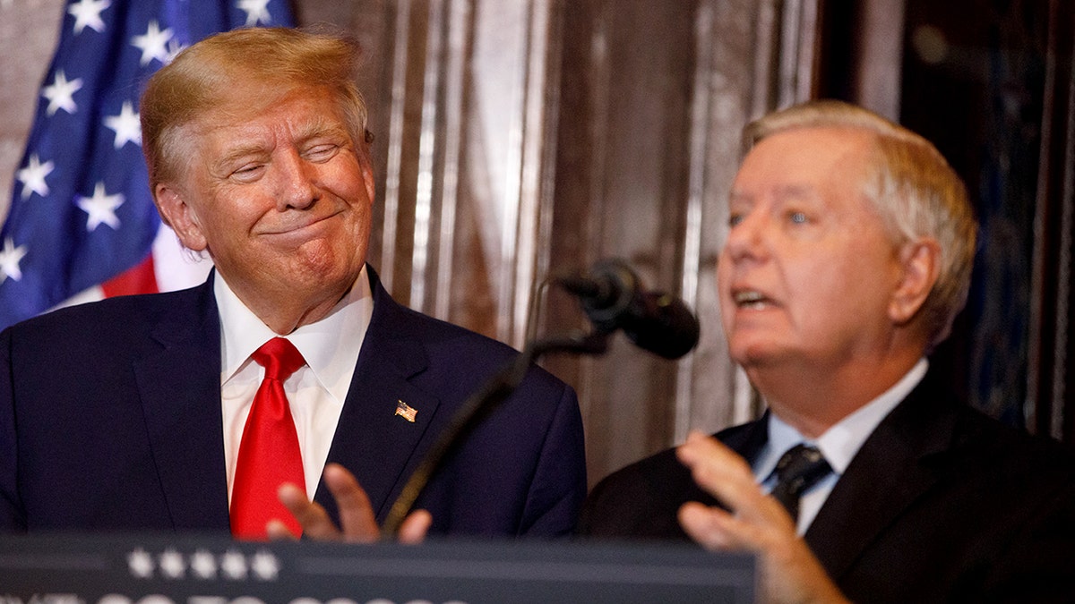 Former President Donald Trump and Sen. Lindsey Graham in 2023