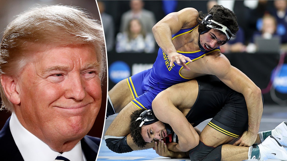 Donald Trump and fighters in action