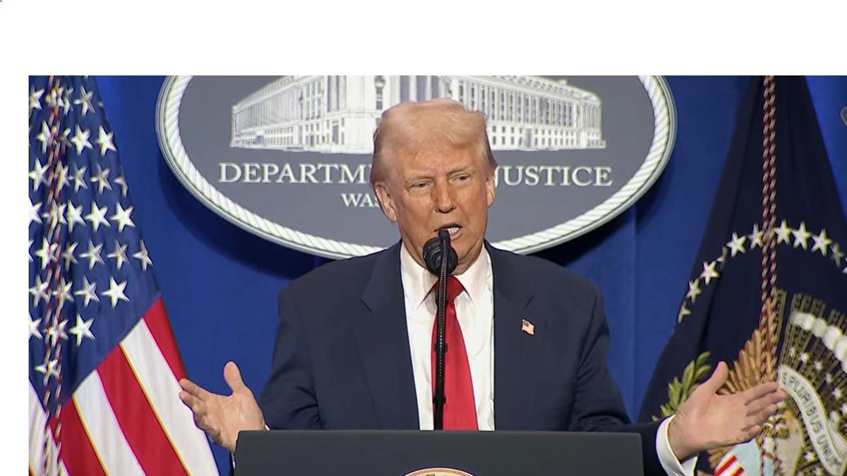 President Donald Trump addressed the Department of Justice on March 14, 2025, in Washington, D.C.