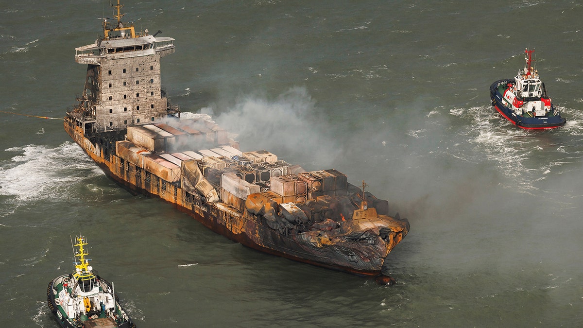 SOLONG POSITION Ship burns after collision at sea