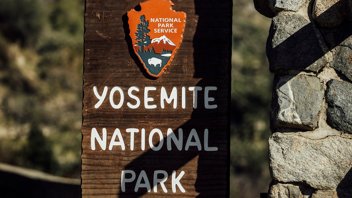 Yosemite National Park welcome sign in California