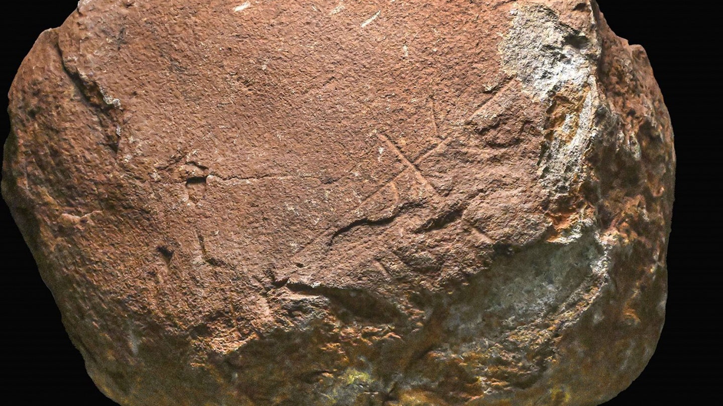 rare sketch on rock spain