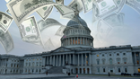 Falling money over the U.S. Capitol building