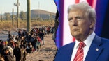 Trump is pictured next to Tren de Aragua gang members