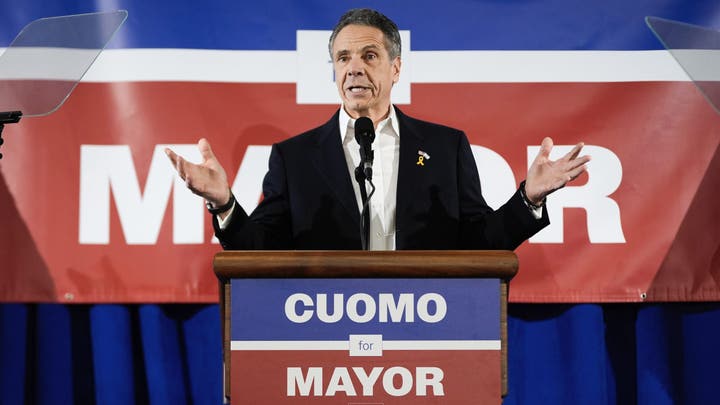 Former Gov. Andrew Cuomo speaks at an event in New York City