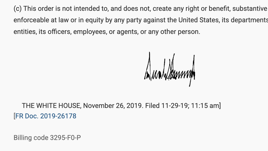 Trump signature 2019