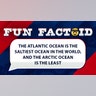 The Atlantic Ocean is the saltiest ocean in the world, and the Arctic Ocean has the least