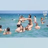 College women in water