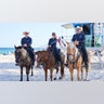 Police on the beach during spring break in Florida