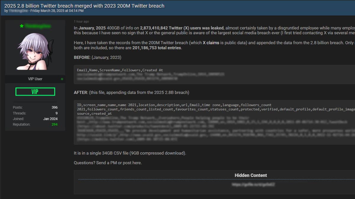 200 million social media records leaked in major X data breach