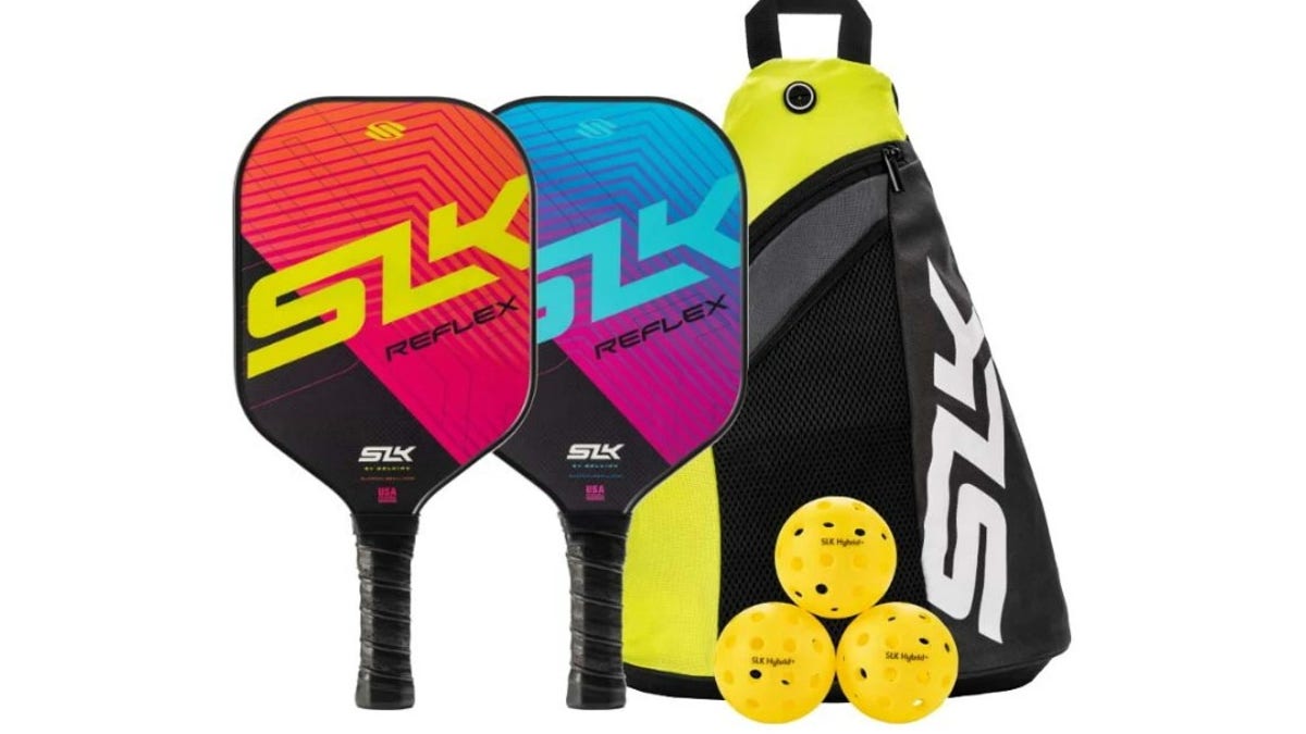 The Selkirk NEO bundle offers two composite paddles and four pickleballs, ideal for beginners seeking quality equipment.