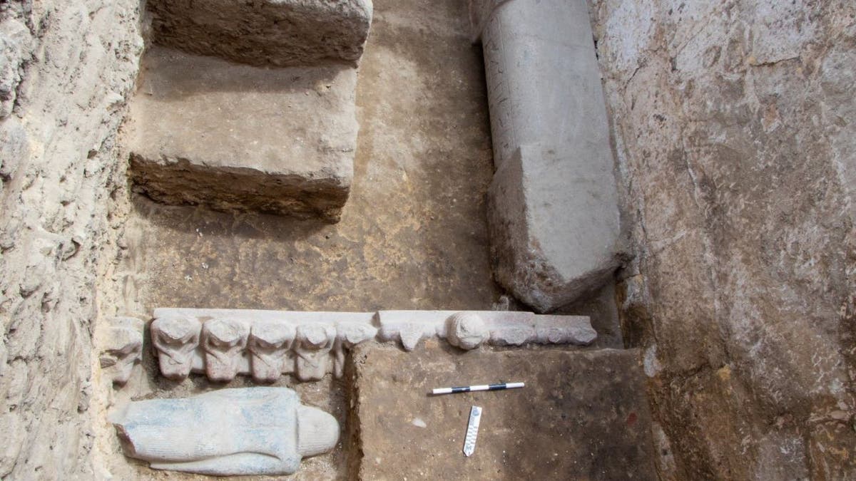 Aerial view of excavation site in Egypt