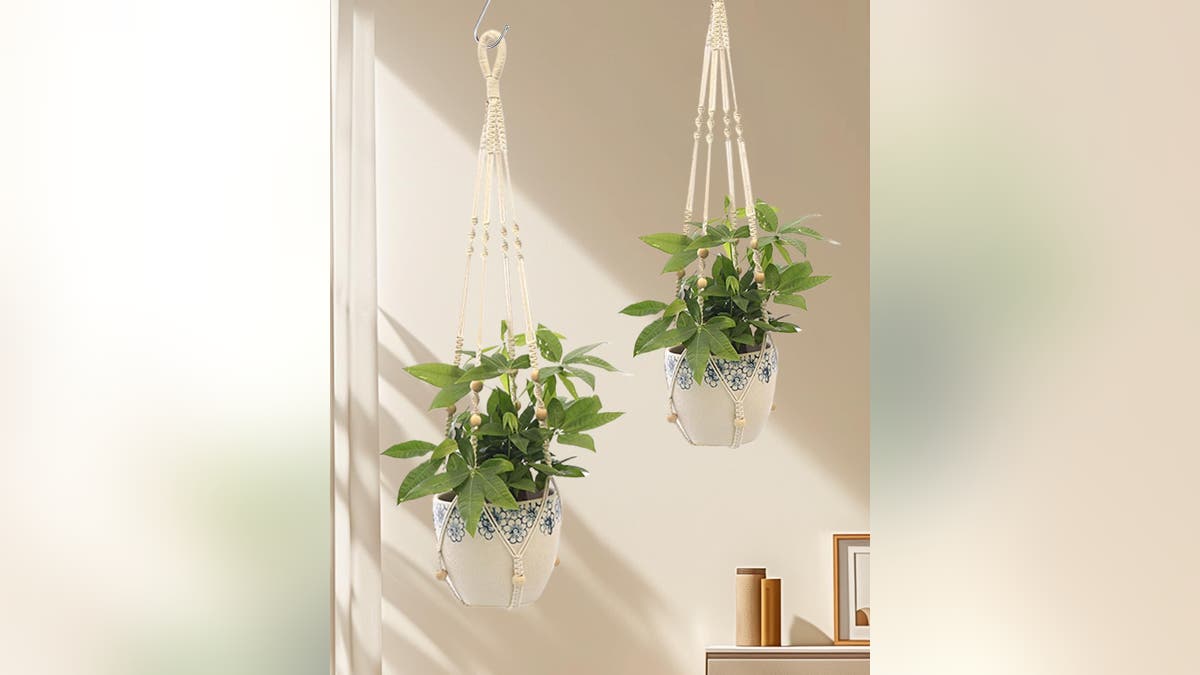 Hang your plants from anywhere with these adorable macrame hangers. 