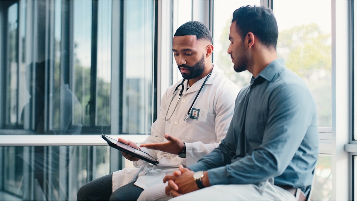 Man at doctor