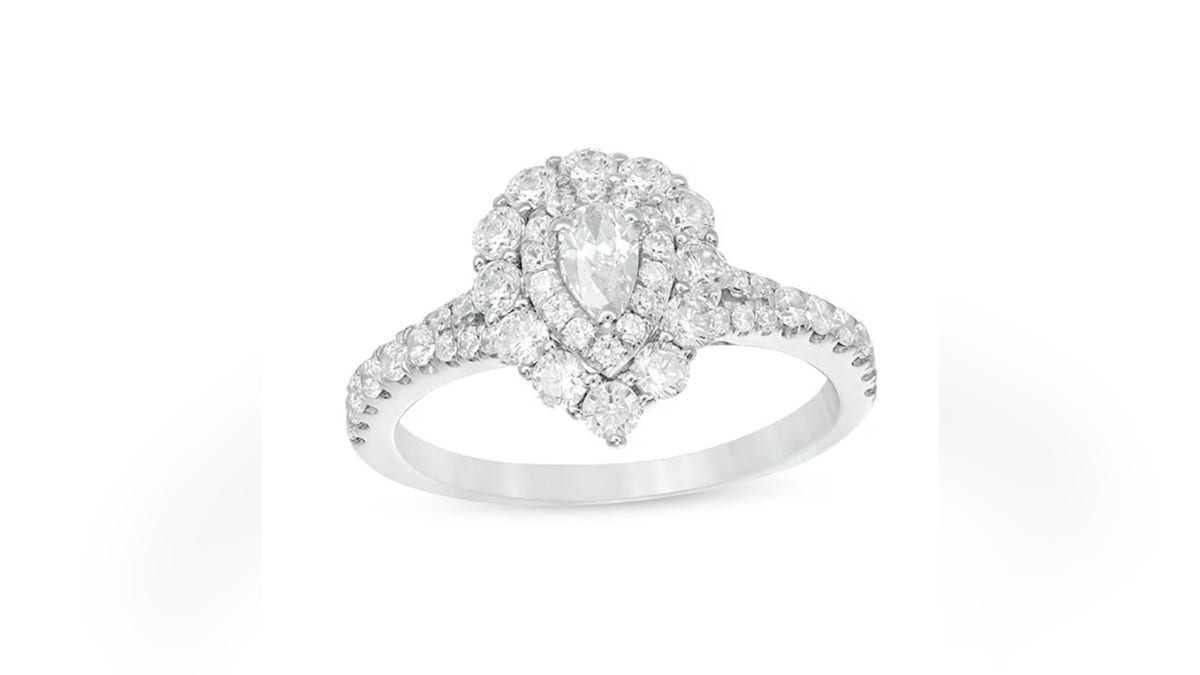 This ring at Zales features an elegant and contemporary look.