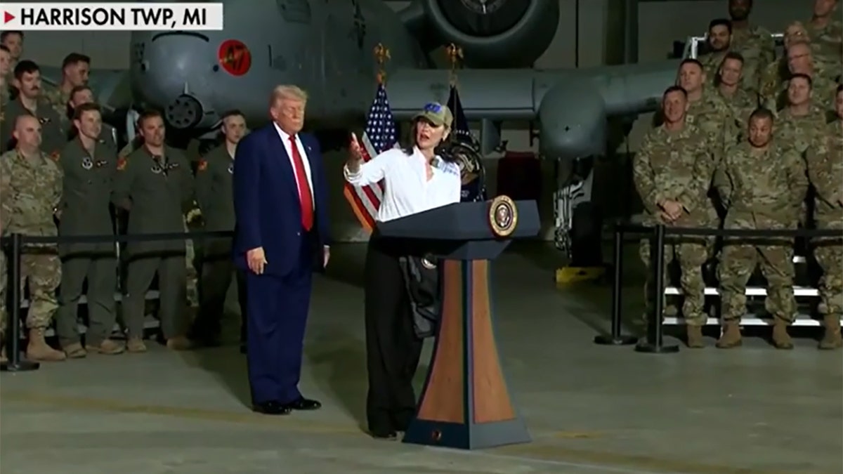 Michigan Gov. Gretchen Whitmer with President Trump